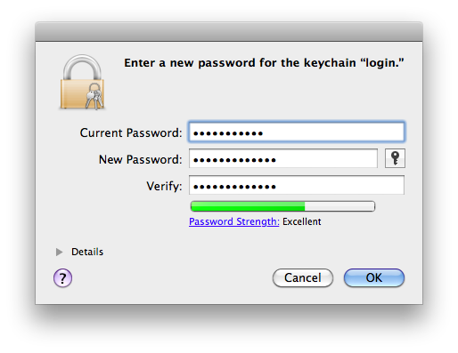 Change Keychain Password Window